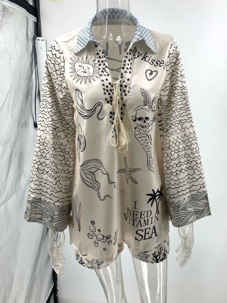satin graffiti print clothes