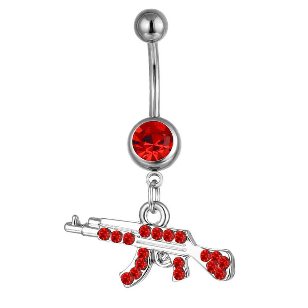 Stylish Gun Pendant Navel Ring