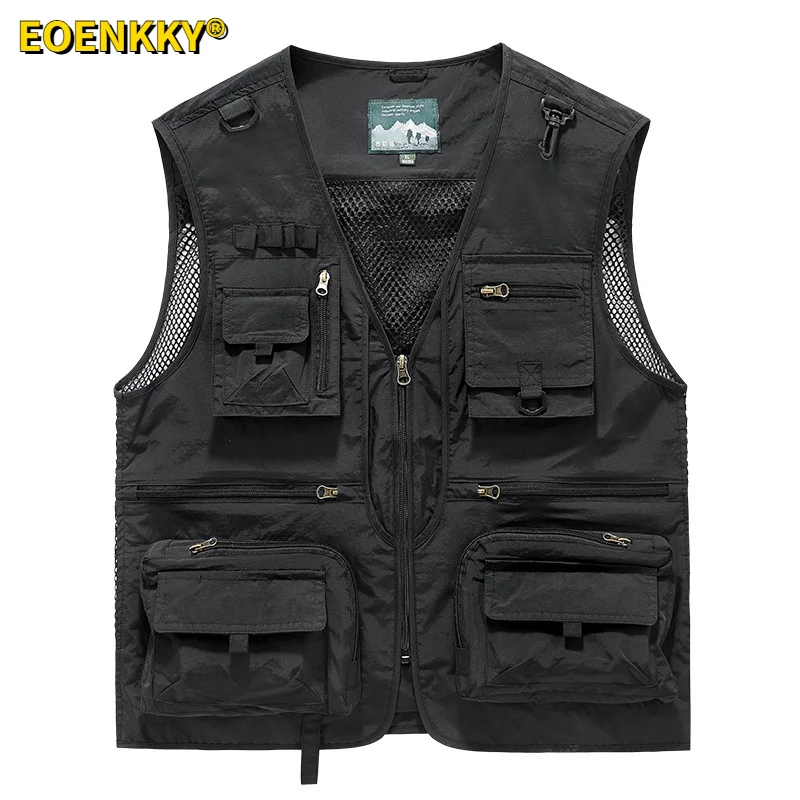 

Plus Size 6XL Photographer's Fishing Vest Hiking Travel Camping American Style Men's Mesh Sleeveless Vest