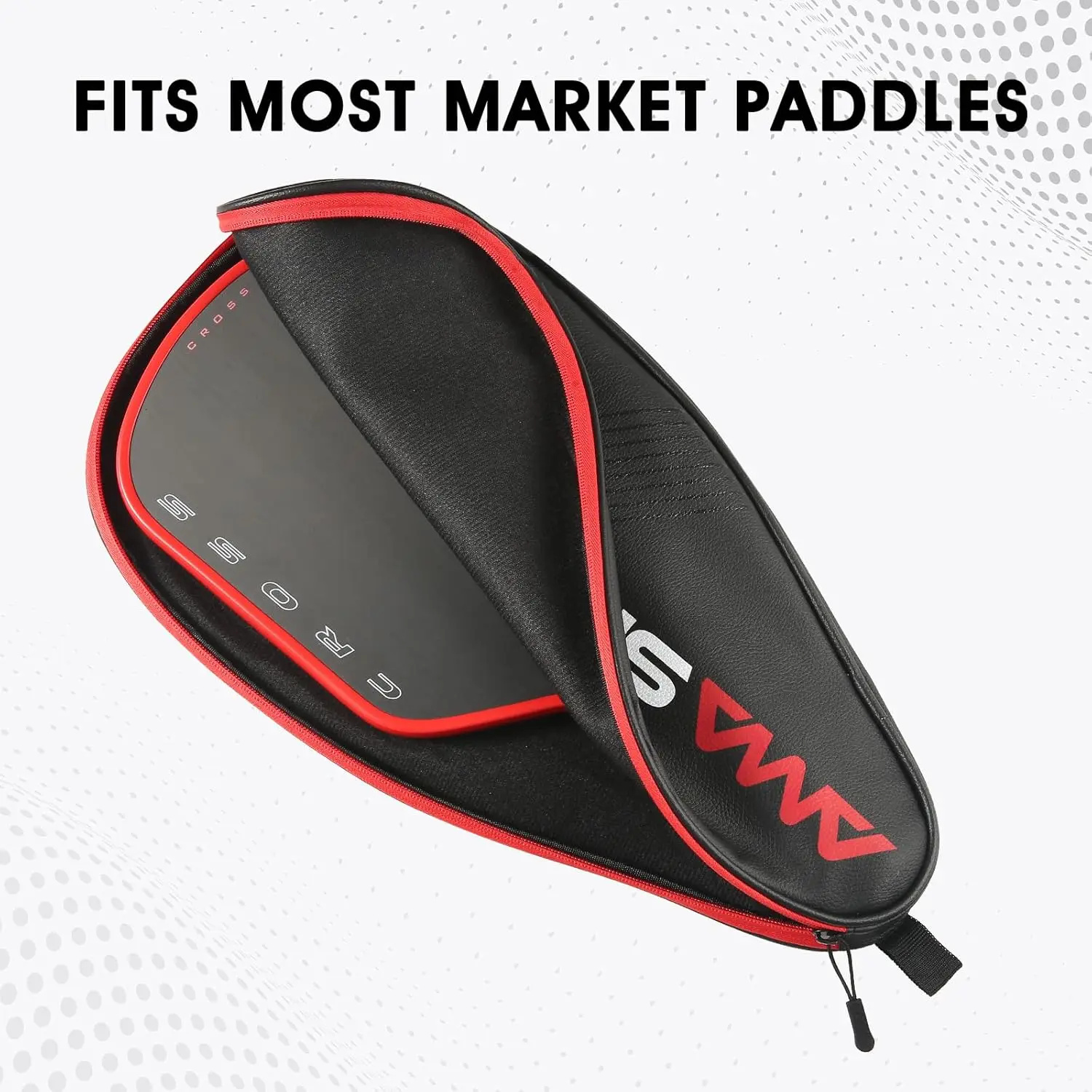 Pickleball Paddle Cover with Zipper Closure Durable Leather Pickleball Cover for Ball Sports Men Women 6 colors Case