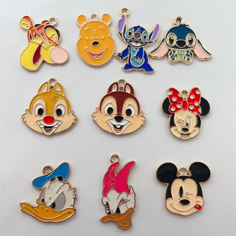 

10pcs Disney Stitch Mickey Minnie DIY Cartoon Mickey Mouse Jewelry Accessories Necklace Pendant Small Pendant Handmade Material