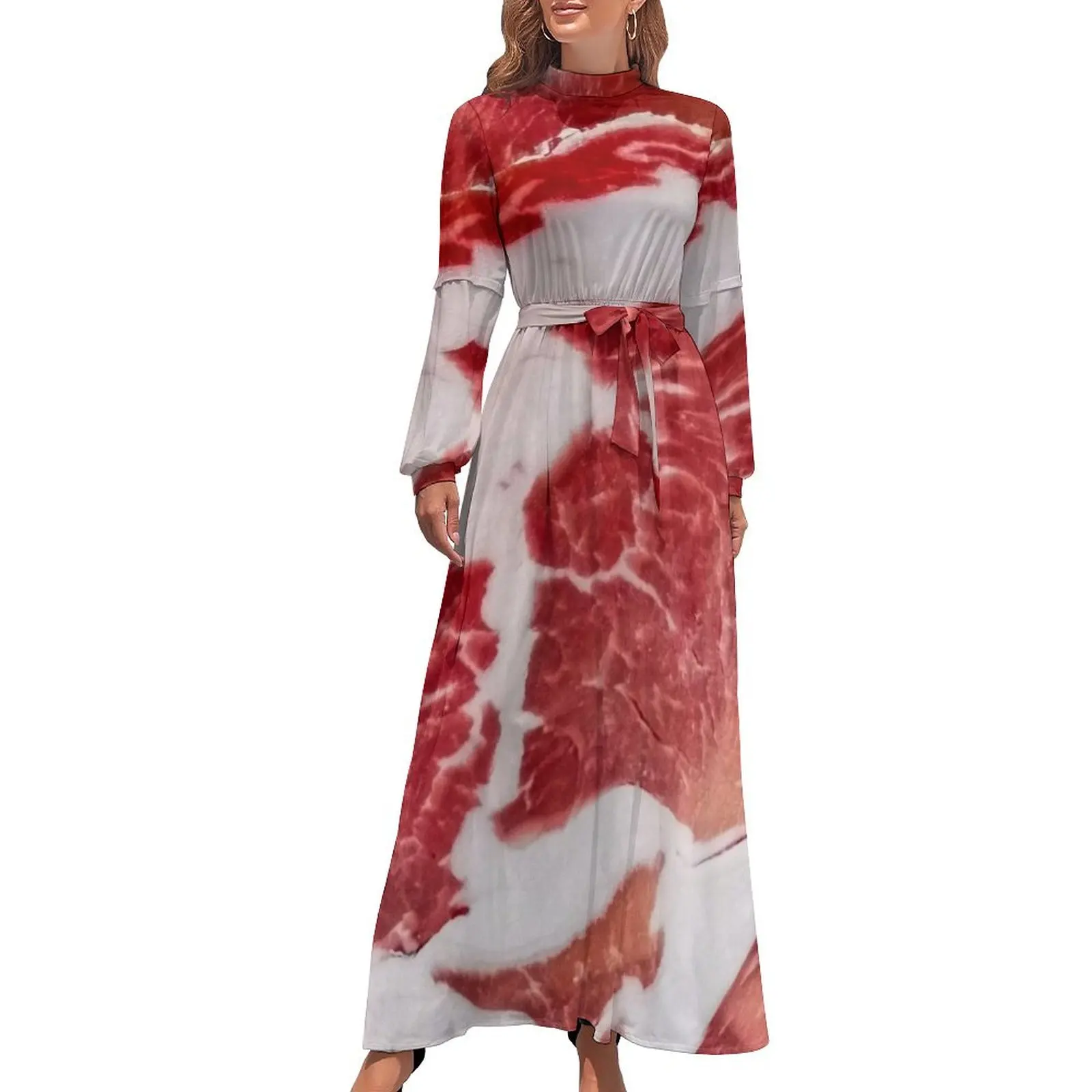 thumbnail image 1 of Textura de carne Primer plano Vestido largo Vestidos para mujer 2024 Falda de mujer, 1 of 5