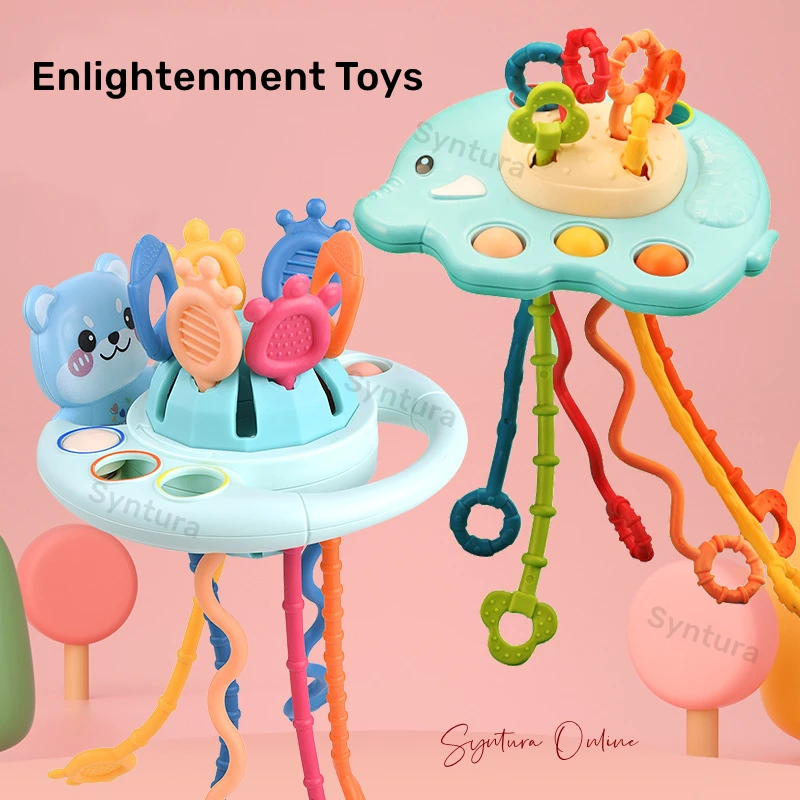 

Montessori Baby Toys Educational Pull String Toy Development Sensory Games for Kids Bite Early Education Octopus Grasp Training
