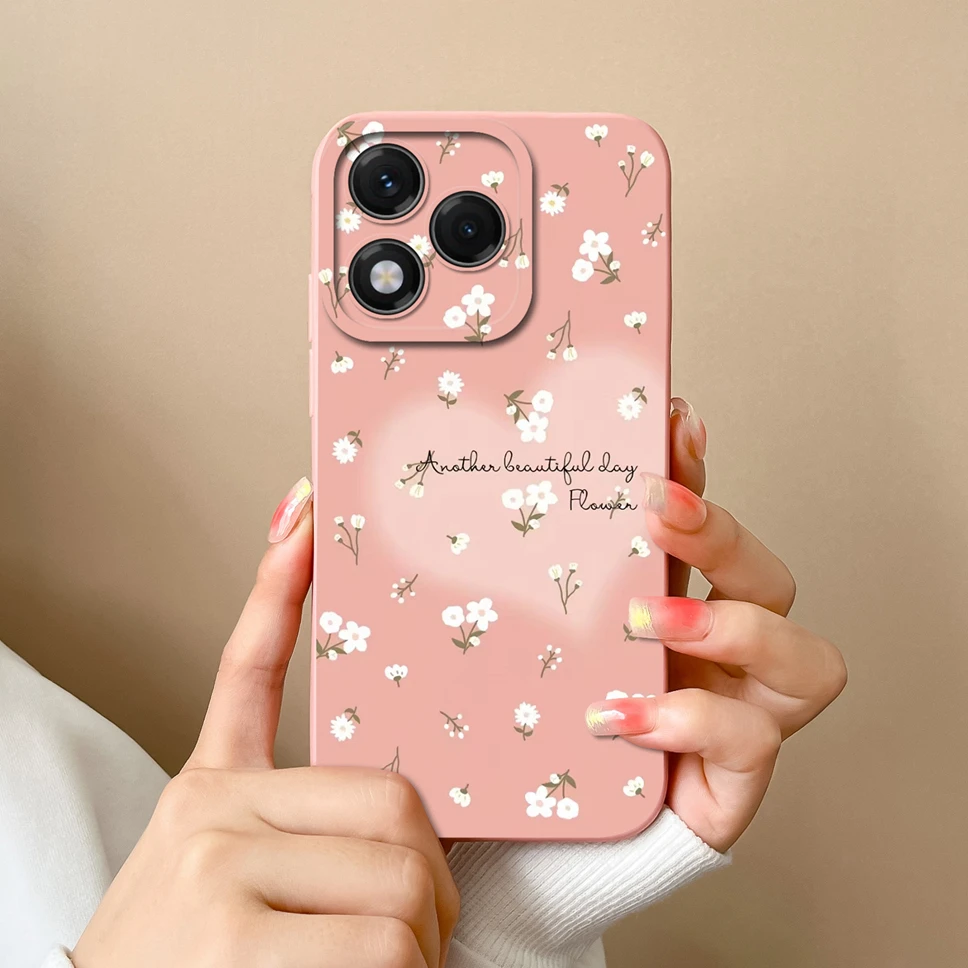 Lovely Flower Star Pattern Liquid Silicone Soft Case - High Quality Back Cover