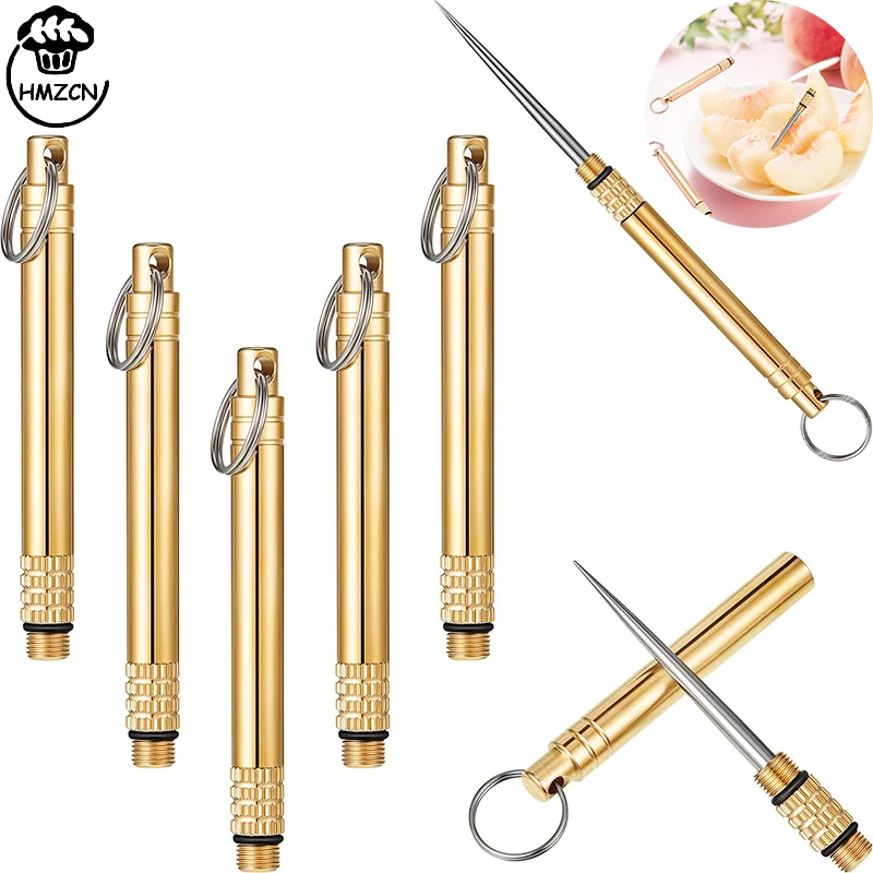Toothpick Set Toothpick Bottle Titanium Outdoor Portable Multifunctional Toothpick Bottle Fruit Fork