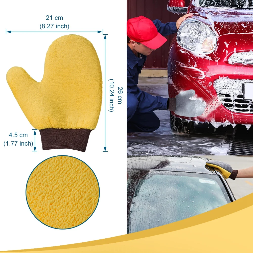 1PCS Car Washing Glove Coral Fleece Chenille Cleaning Washing Mitt Cleaning Tools for Car Wash