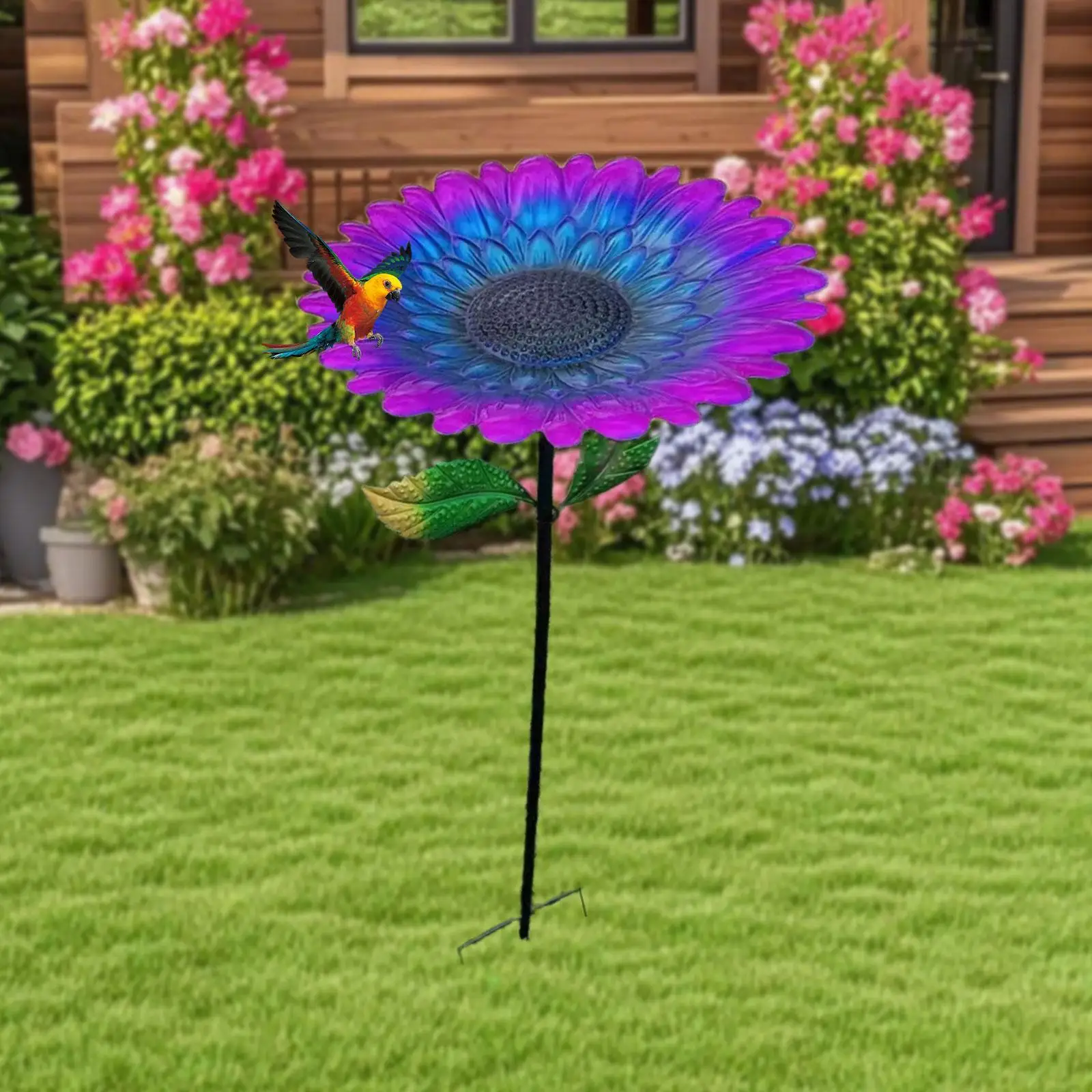 Flower bird feeder, built-in bath tray, feeding station, stable, decorative for