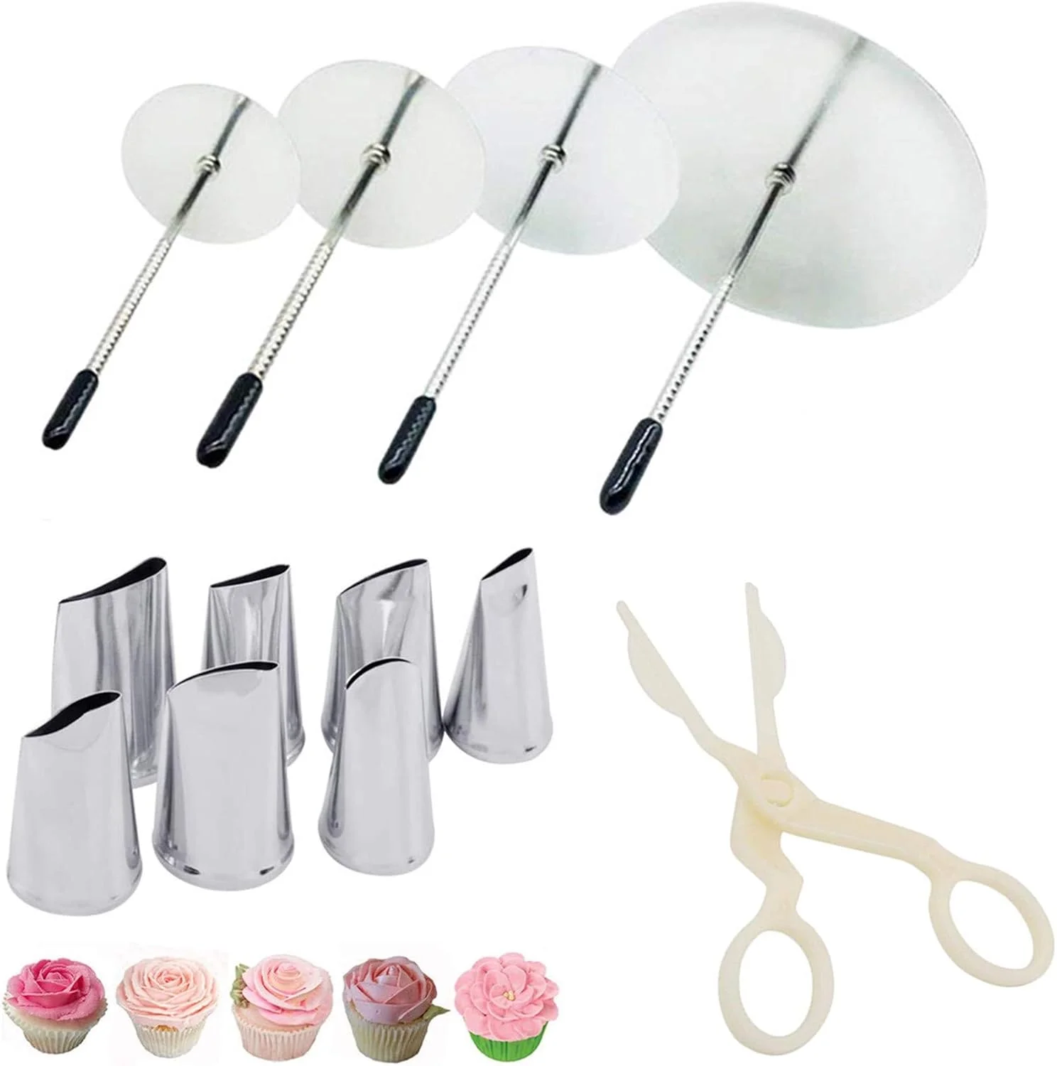 12pcs Cake Flower Nail & Lifter Set – Icing Flower Decorating Kit 2
