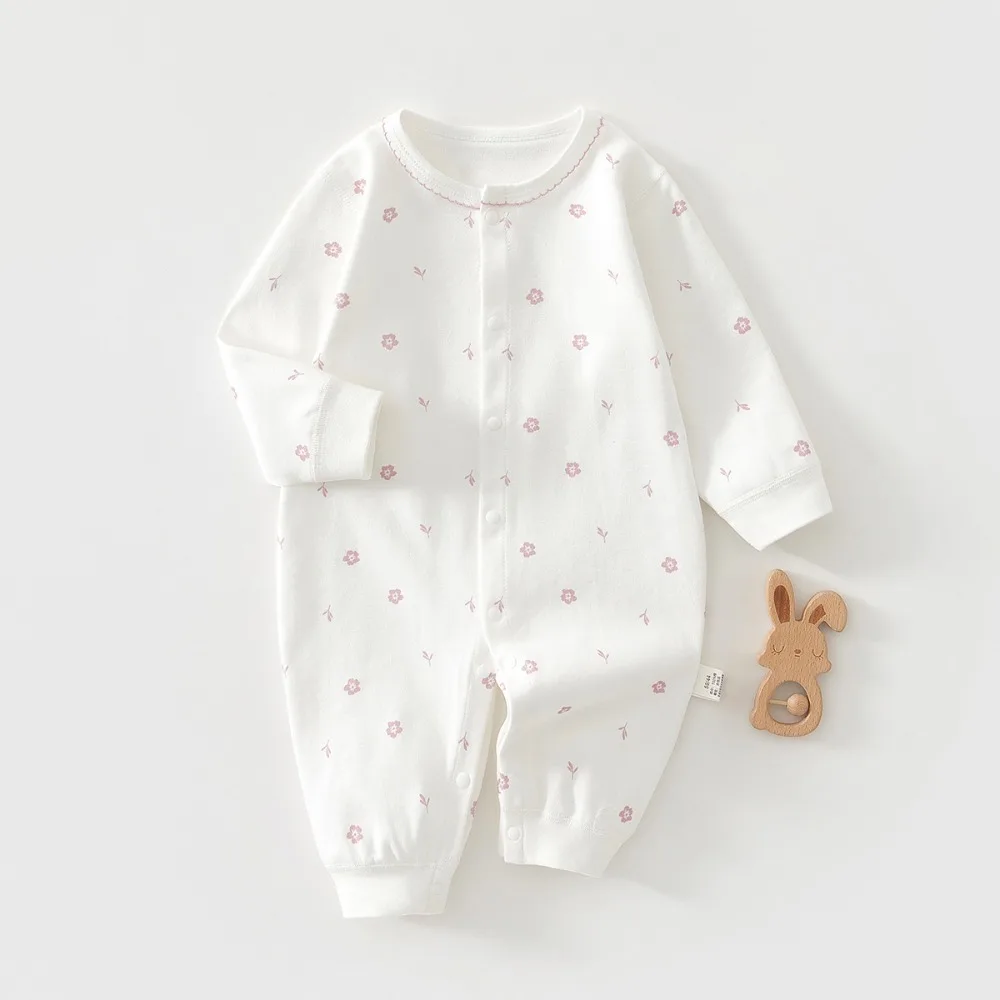 AYNIGIELL Baby Clothes Spring Autumn Pure Cotton Underwear Newborn Onesie Romper Long Sleeve Loungewear Outfit Bodysuit 1