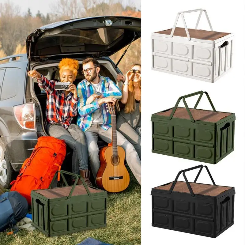 

Outdoor Camping Folding Box Storage Box Storage Bin For Camping Garden Tools And Pool Toys Multi-Purpose Storage Crate For