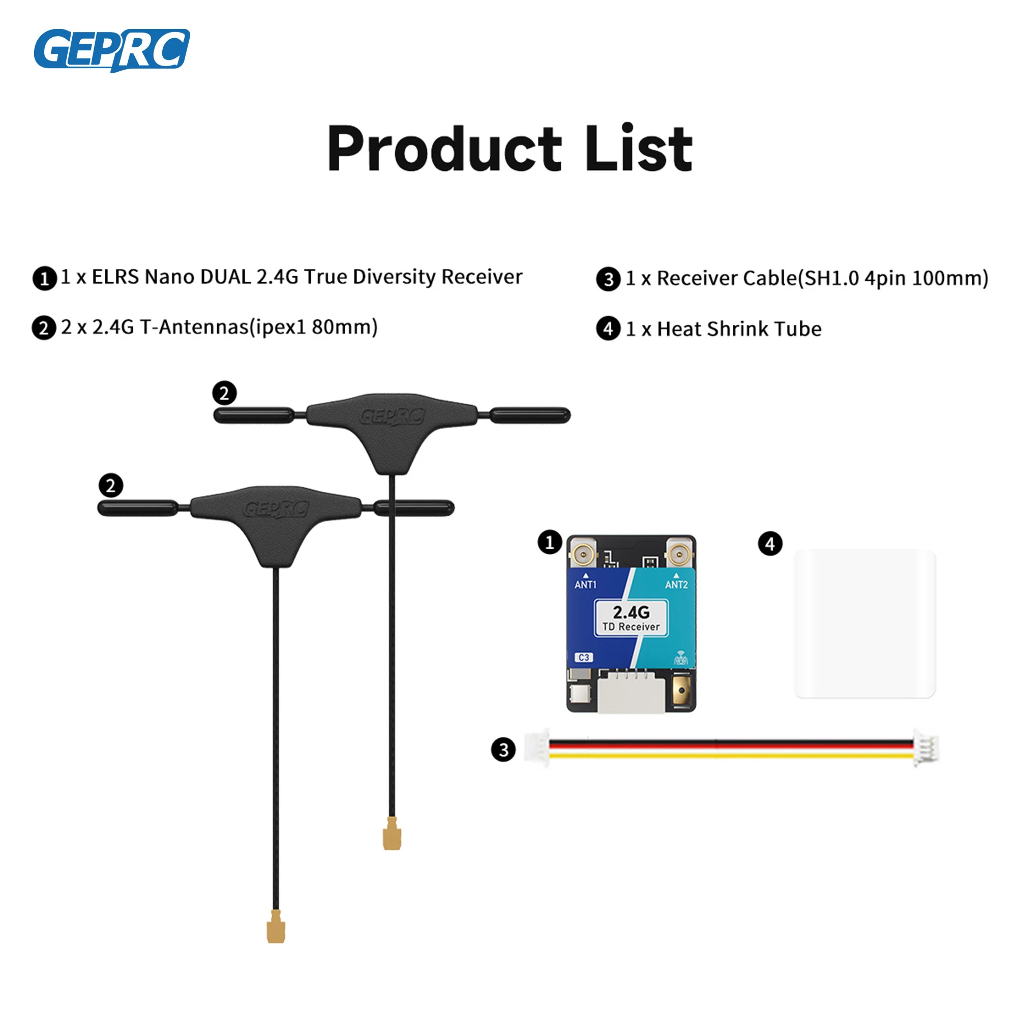 GEPRC ELRS Nano DUAL 2,4G приемник True Diversity Встроенный Wi-Fi ESP32-C3 DIY FPV Квадрокоптер Запчасти для дронов дальнего действия thumbnail 6