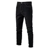 Spring Autumn Men's Jeans High-quality Solid Color Washed Cotton Stretch Straight Denim Pants Male Casual Business Trousers 38 3