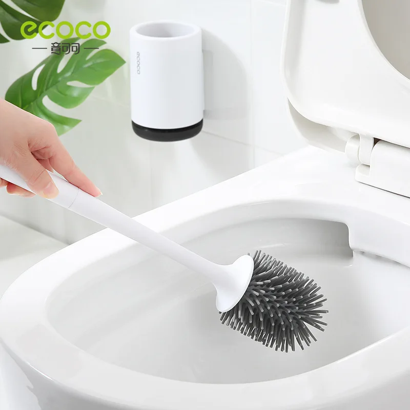Toilet brush No dead corner Wall-mounted Household bathroom Punch-free Toilet brush long handle Wall-mounted cleaning set toilet brush set