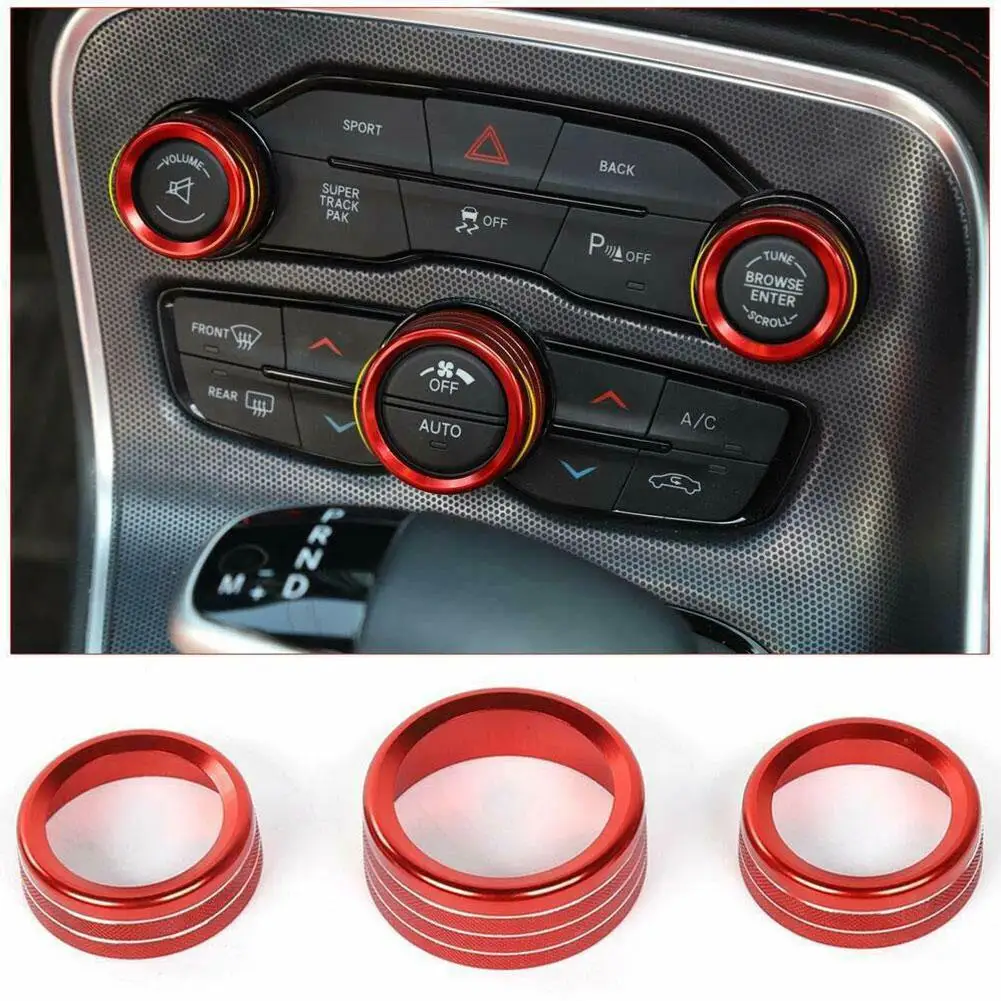 

3pcs For Jeep Grand Cherokee 15-22,Aluminum Alloy Climate Volume Turn Knob Cover B0P5