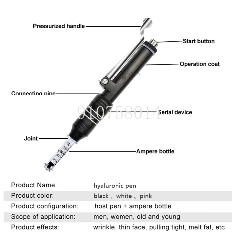 0.3ml White Hyaluronic Acid Pen Massage Atomizer for Anti-Wrinkle Rejuvenation Lip Lifting Lip Free Print