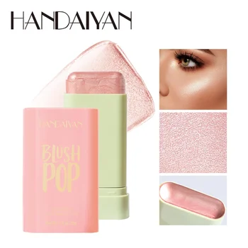 Heallor Handaiyan Matte Glitter Face Cream Blusher Smooth Cheek Lip Eye Mousse Blush Highlighter Stick Rouge Waterproof Contour - Thumbnail 2