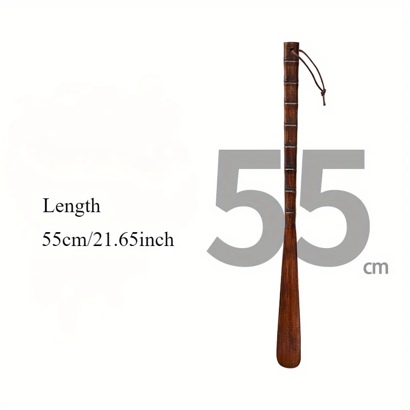 55 cm Uzun Ahşap Ayakkabı Çekeceği, Düzgün Çizgisiz Ayakkabı Çekeceği, Kordonlu, Erkekler Kadınlar Yaşlılar için Yüksek Kaliteli Ahşap Ayakkabı Yardımcısı, Dayanıklı