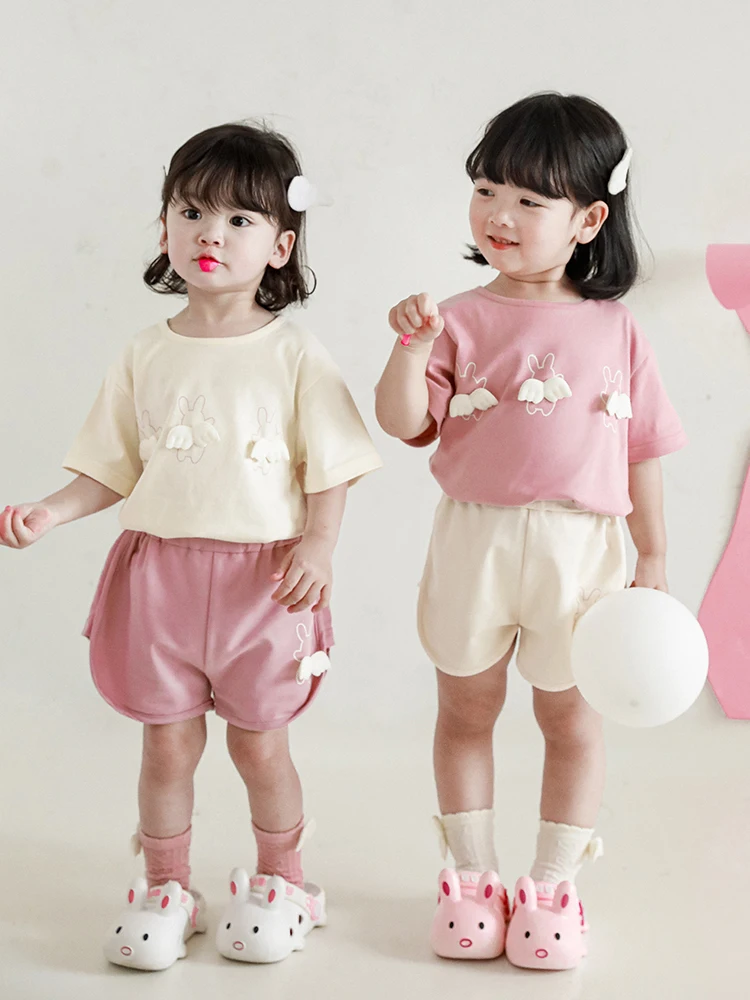 

Детские Капри с коротким рукавом и крыльями для девочек, летние леггинсы, новинка 2024