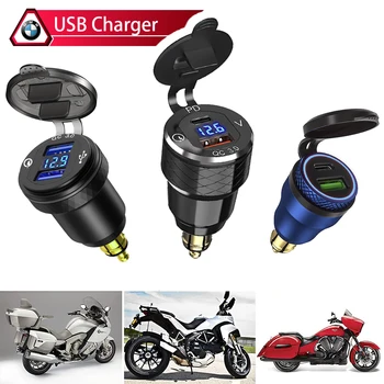듀얼 USB 고속 충전기 DIN 헬라 C 타입 디지털 디스플레이 어댑터, BMW K1600B F800 GS R1200 RT F900XR 타이거 800 XC 850 900