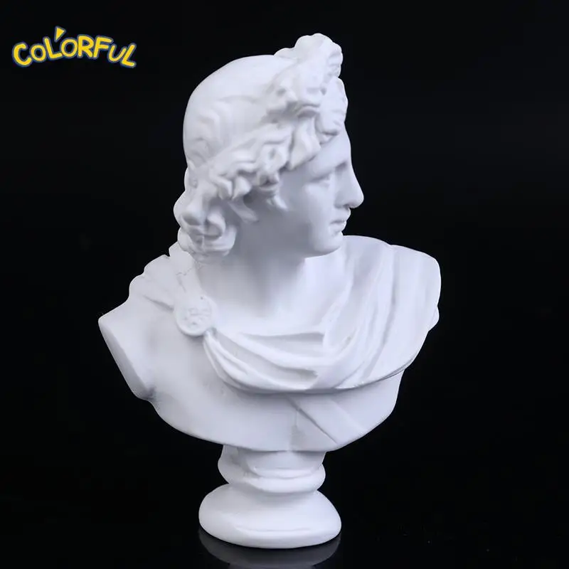 1pc Dollhouse Miniature 7cm Mini Resin Sculpture Apollo Bust Sculpture Home Ornaments Decor