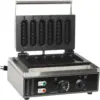 Commercial 6Pcs Waffle Makers Hot dog Making Machine 6 Grid Crispy Machine Stainless Steel Body 1550W 110V (Black) 3
