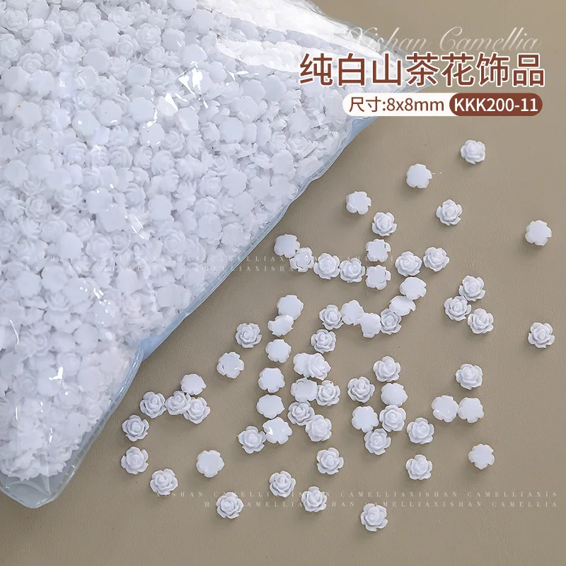 100pcs/Bag White Ribbon Resin Bow Nail Charms Parts 3D Butterfly Nail Art Decoration Accessories for DIY Manicure Korean Design 3