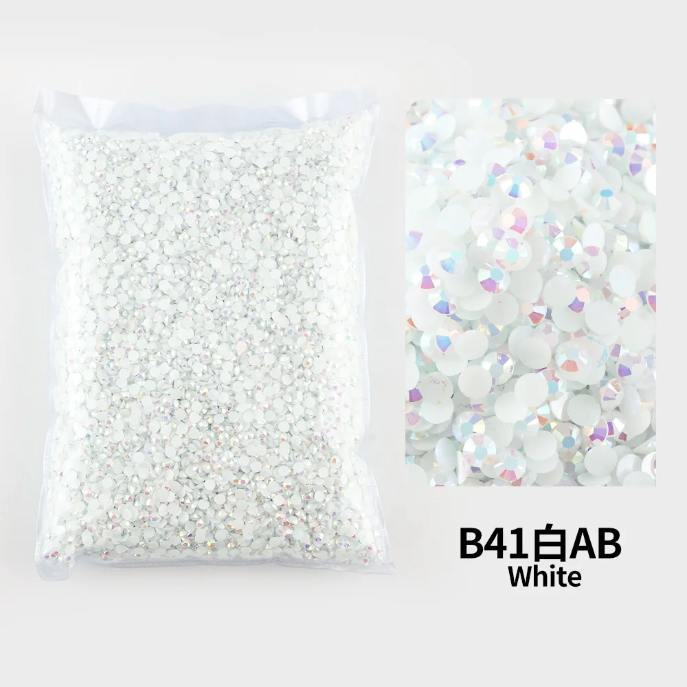 Bulk Wholesale Jelly Color AB Transparent Faceted FlatBack Resin Rhinestones for Nail Art & Garment Decoration