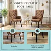 WingBack Chair, Rustic Accent Chair with Arms Upholstered, Button Backrest for Living Room (Brown) 5