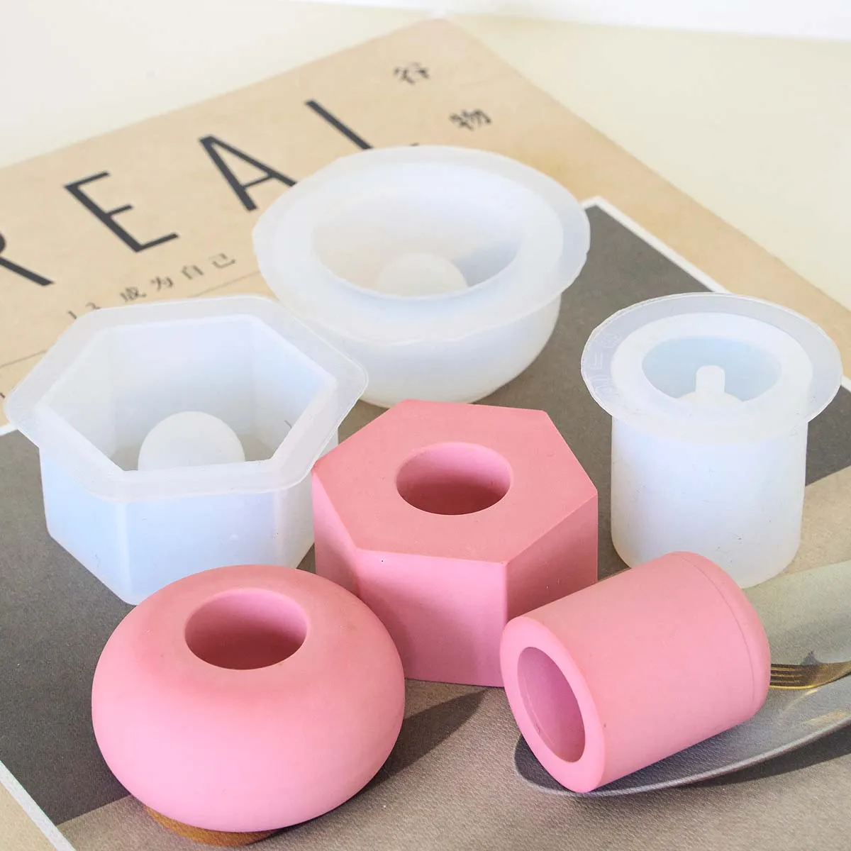 창의적인 미니 화분 실리콘 몰드 DIY 북유럽 스타일 수경재배 시험관 화병 주조 몰드 석고 레진 공예 제작 홈 데코