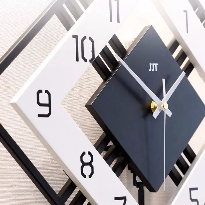Wall Clock Quartz Clock Mechanism 3D Wall Clock 3D Number Wall Clock 3D Living Room Minimalist Swing Wall Clock Nordic square Home Decoration Hanging Watch Wall Decor Light Luxury Clocks