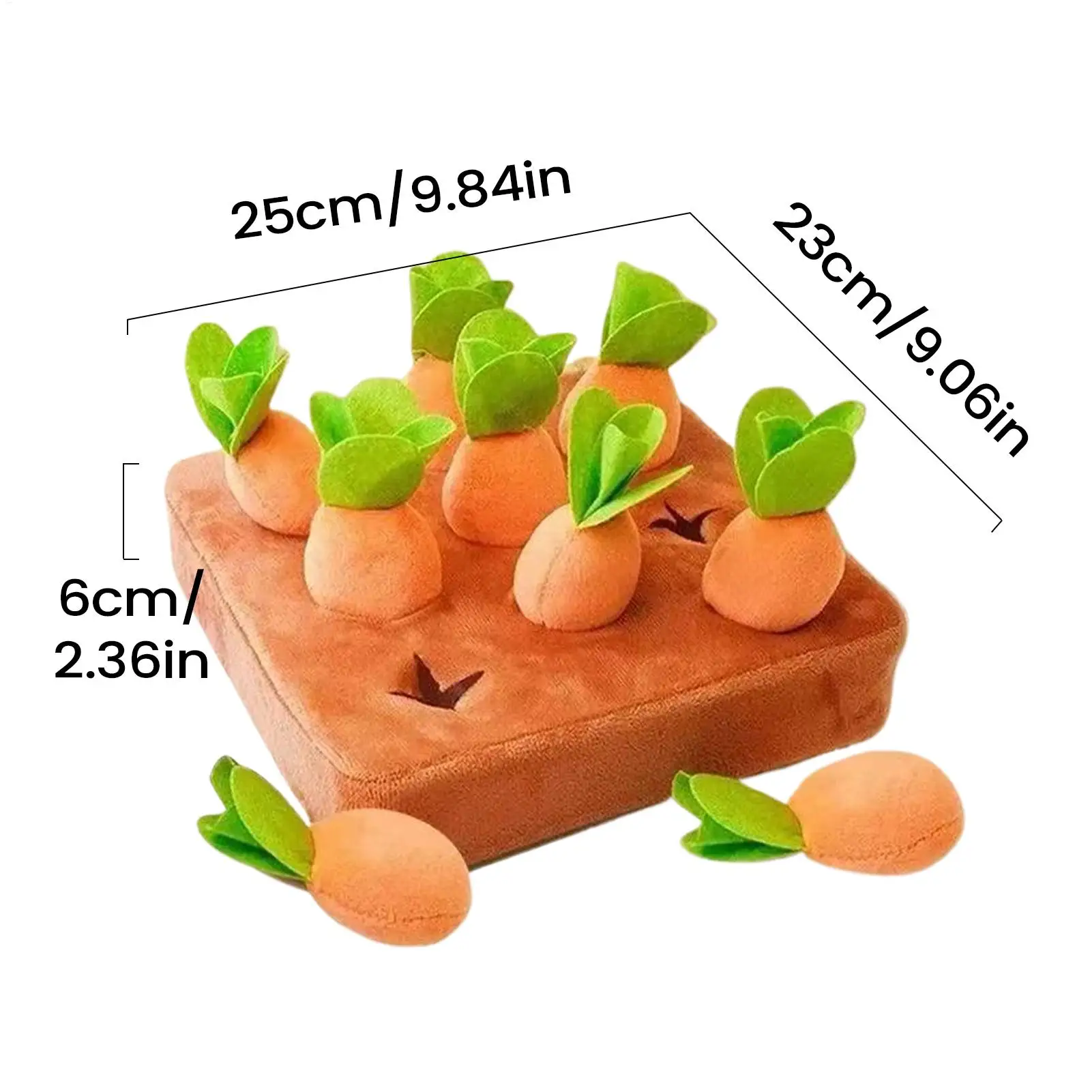 Dog Carrot Snuffle Toy Non-Slip Interactive Plush Puzzle Toys Feed Games Enrichment Puzzle For Home Dorm Travel Living Room