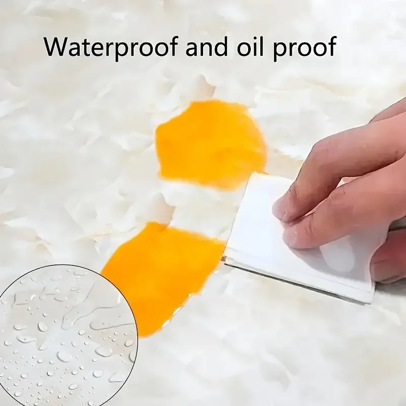 Marble Wallpaper, Oil-proof Heat-resistant Self Adhesive Wallpaper For Kitchen, Furniture Decor, Luxury Champagne White 3