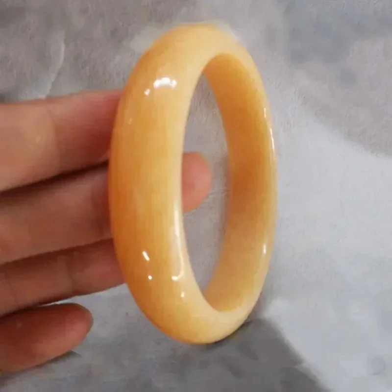 

Natural Yellow Chinese Jade Bracelet Bangle Jewellery Fashion Accessories Woman Lucky Amulet Hand-Carved Bangles Lady Party Gift