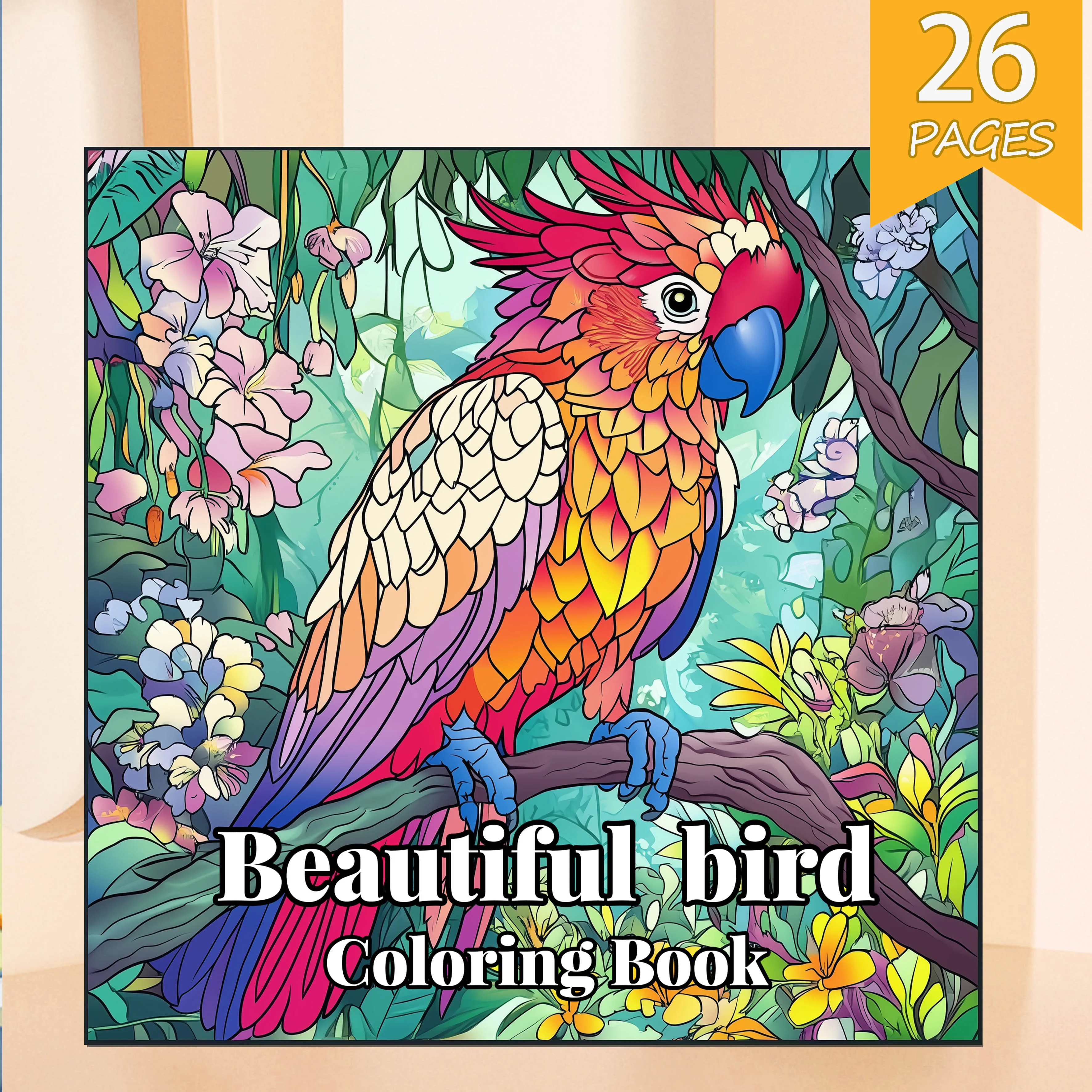 Beau livre de coloriage d'oiseaux pour adultes et adolescents, 26 Pages – Image 2