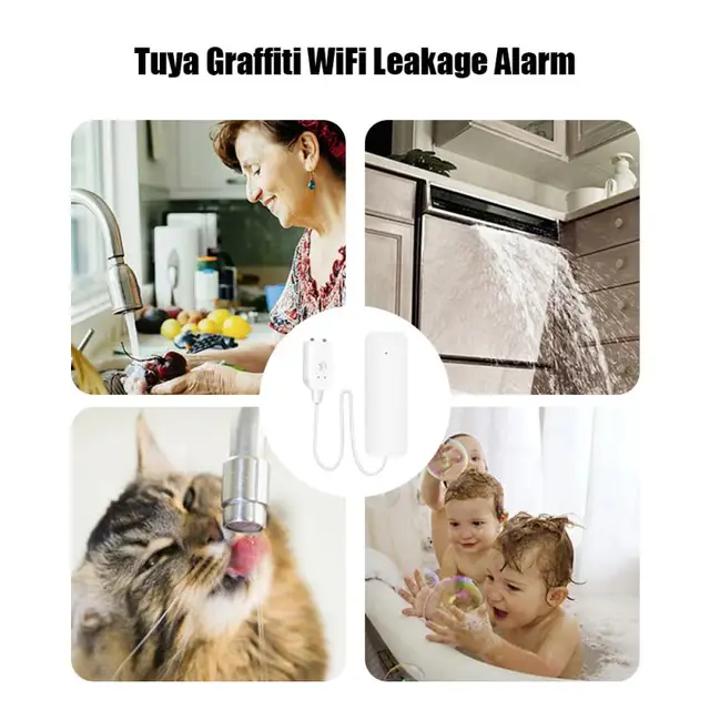 Tuya WiFi / Water Leakage Alarms Sensor Smart Home Security Protection Water Leak Detector Flood Overflow Alarm System 4