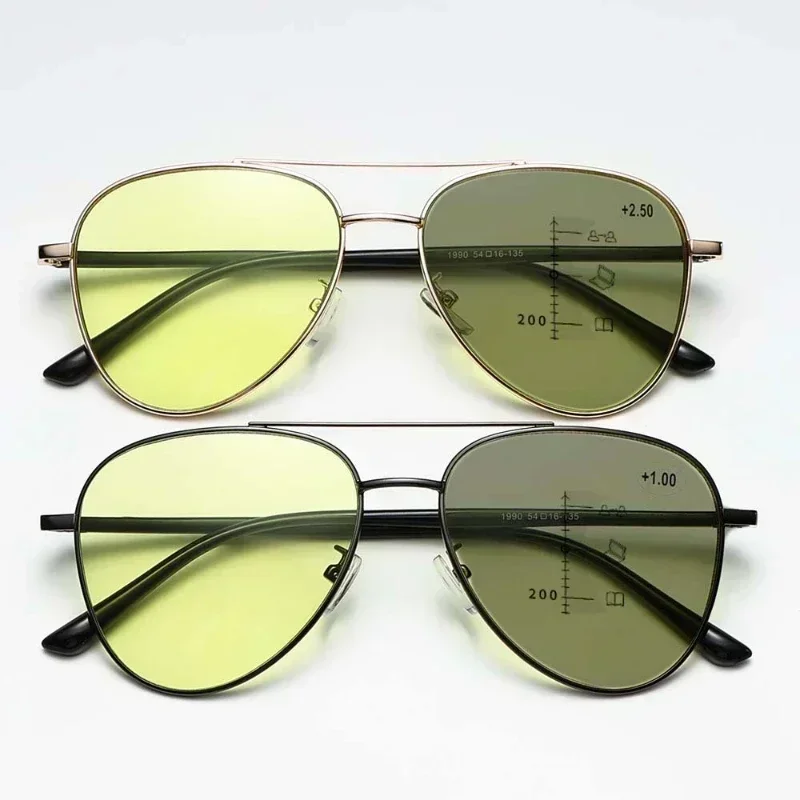 Progressive Multifocal Reading Glasses for Women Men Fashion Trend Color Changing Night Vision Eyewear Prescription Sunglasses 4