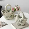 Flower Texture Ceramic Vase Handbag Shaped Flower Pots Desk Decoration Flower Arrangement Floral Vases Room Aesthetic Decor 4