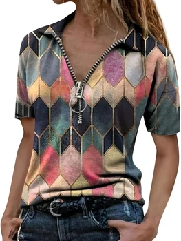 Women's Stretch Zip Polo Shirt 1