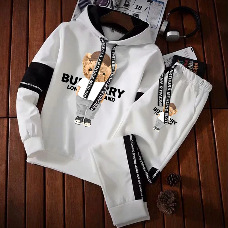 

Spring Autumn Hoodie Sets Men's Tracksuit Casual Hooded Sweatshirt+ Sweatpants 2 Piece Set Man Pullover Hoody Hip Hop Streetwear