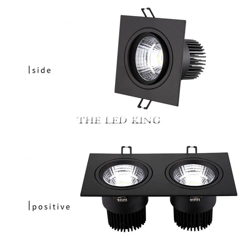 Black Recessed Square Dimmable LED Downlights 9W12W COB LED Ceiling Lamp 85-265V Warm/Cold White Spot Lights Indoor Lighting
