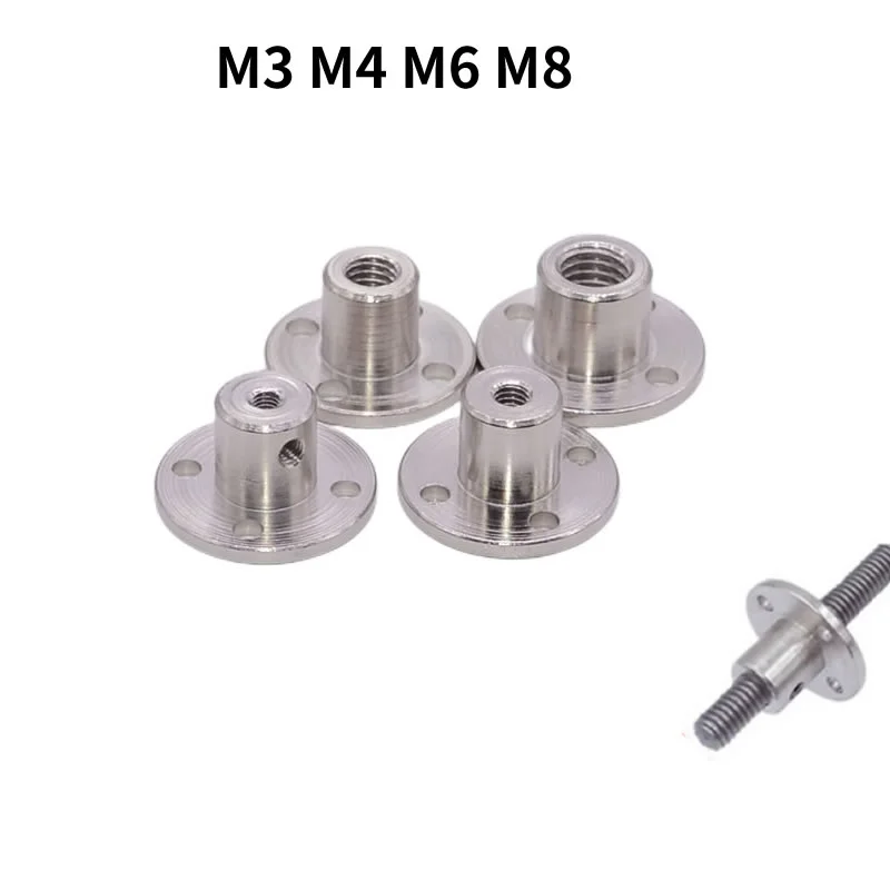 

Flange coupling M3 M4 M6 M8 motor spindle connector with threaded stainless steel nut
