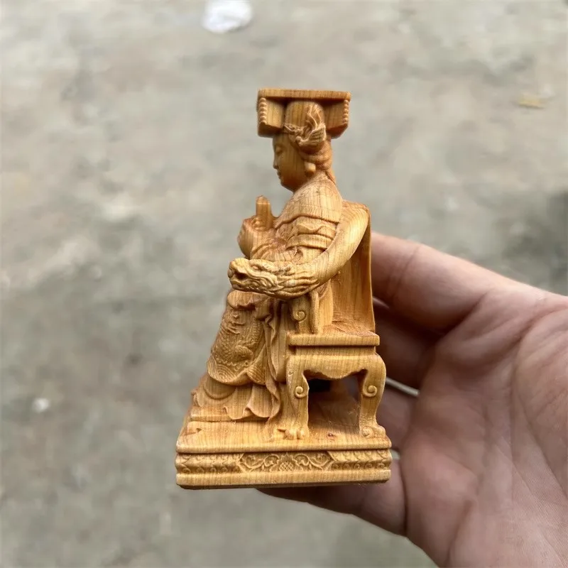 Cliff cypress wood carving token, Mazu statue, car ornament, home worship, sea god, heavenly Virgin statue, Buddha statue