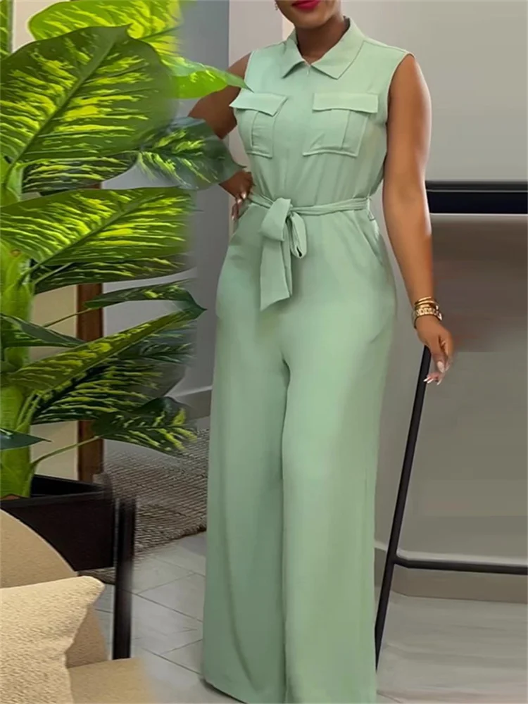 Wmster Jumpsuit Women Solid Off Shoulder Romper Wide Leg Pockets Long with Bandage New Fall Clothes Wholesale Dropshipping 2024