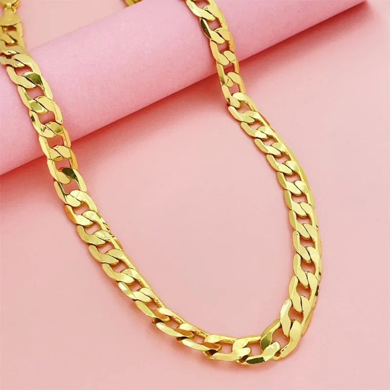  목걸이 18K 골드 10MM 1:1 목걸이 여성 패션 단순한 생일 파티 결혼 기념..