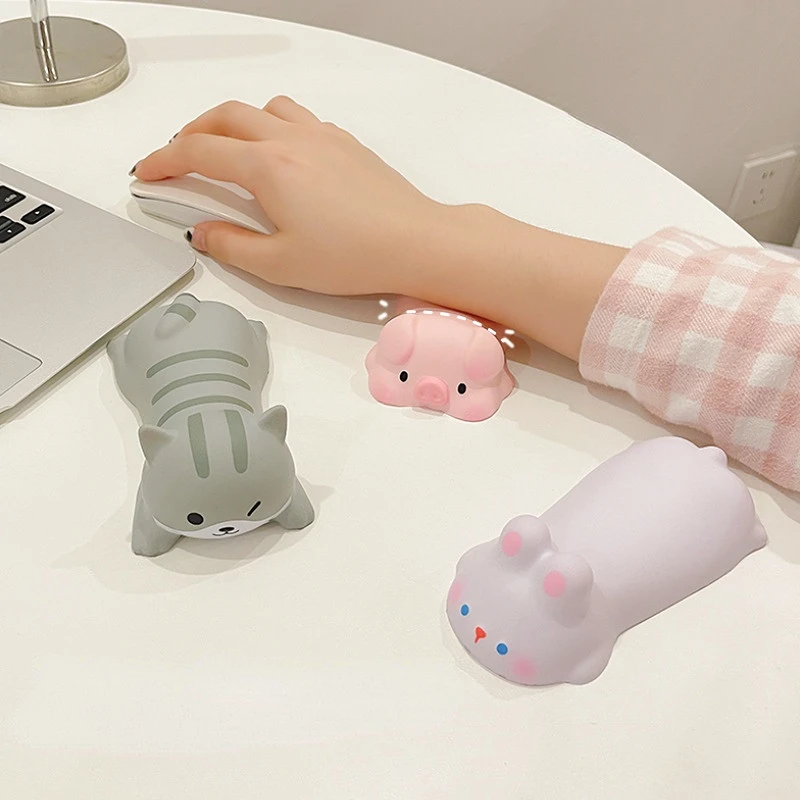 Cute Cat Wrist Rest Suporte para Mesa Ergonômico Kawaii Lento Rising Brinquedos Squishy Mouse Pad Computador Laptop Descanso de Braço Novo 2023 - Imagem 2