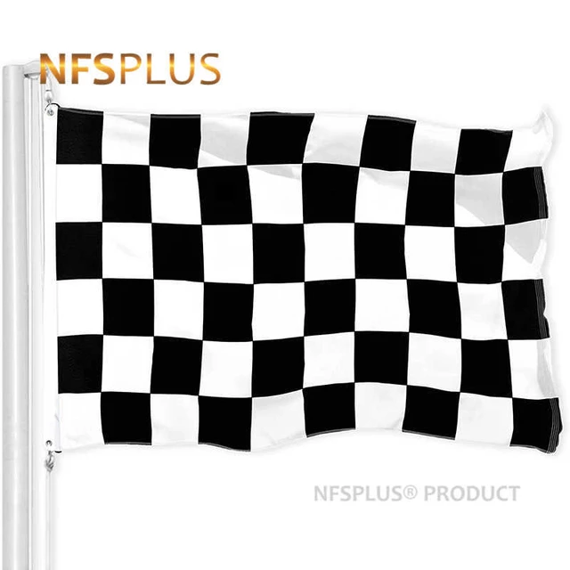 Checkered F1 Flag Auto Racing 90x150cm Polyester Black White