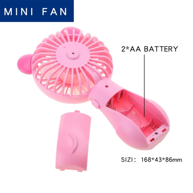 Portable Fan Mini Cooling Fans Design Powered by AA-Batteries Small Summer Cooler Sports Fan Ears