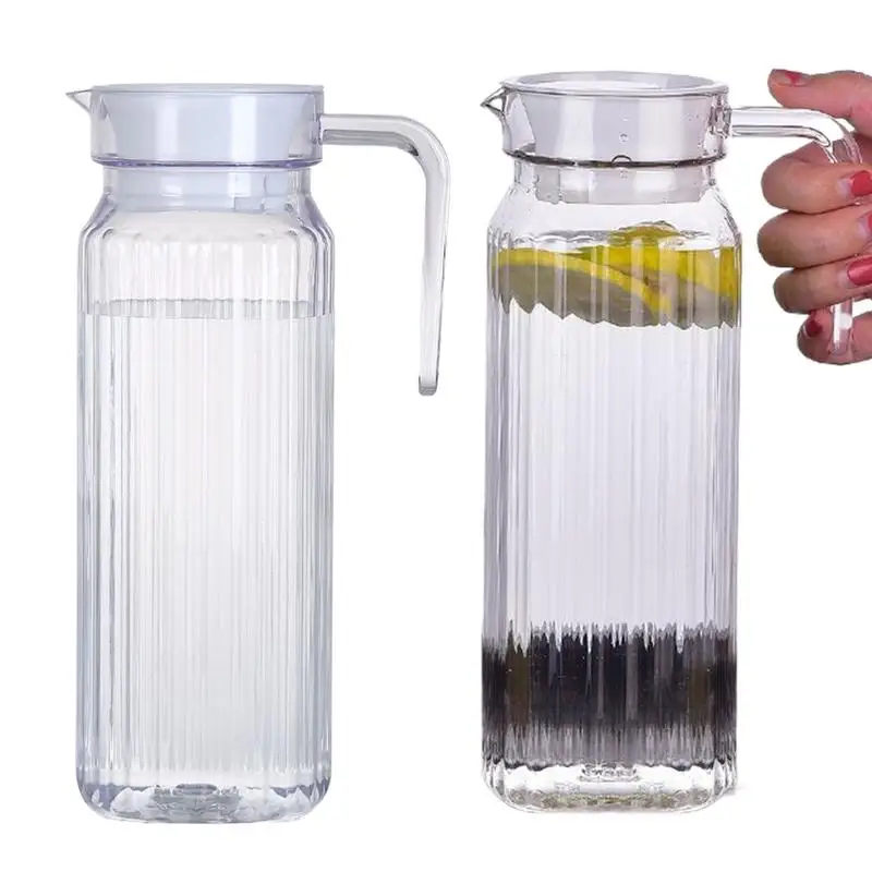 2pcs Water Pitcher Lemonade Pitcher Container Shatter-Proof Drink Beverage Fridge Jug Water Jugs Juice Tea Milk Kettles
