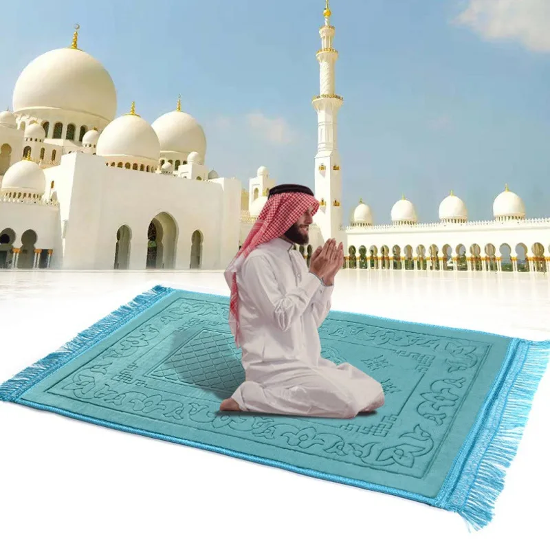 

3D Embossed Prayer Mat Portable Worship Blanket Mosque Kneeling Rug Colorful Decoration Prayer Mat Blanket Muslim