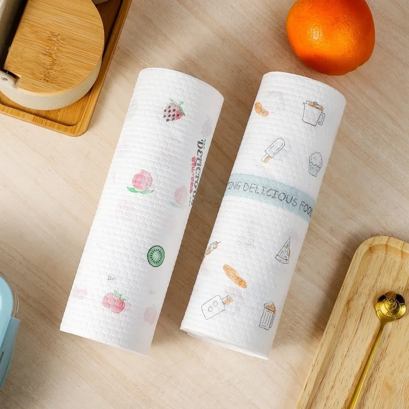 

Roll of Reusable Lazy Rags Bamboo Towels Wet and Dry for Kitchen Dishcloths Hand Towel Rolls Organic Dishwashing Cloth